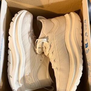 Hoka Lightweight Athletic Sneakers in Cream/Off-White